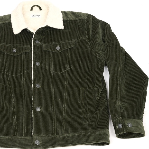 Line of Trade | Montana Fleece-Lined Corduroy Trucker Jacket - Forest Green - Picture 6 of 6